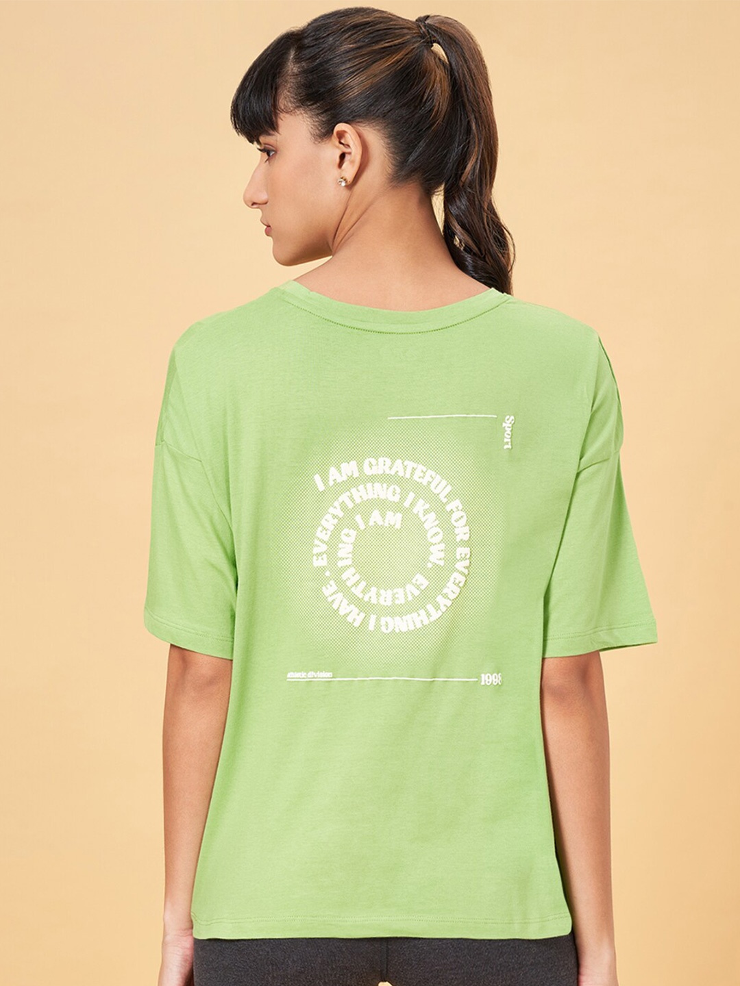 

Ajile by Pantaloons Typography Printed Round Neck T-shirt, Green