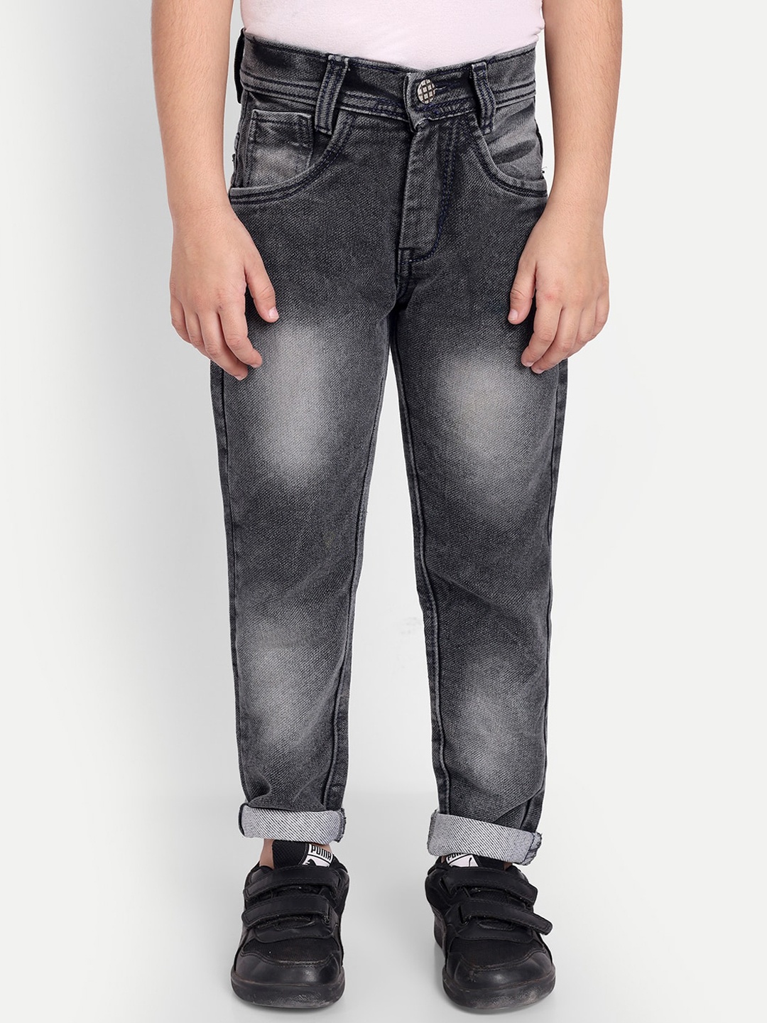 

BAESD Boys Slim Fit Heavy Fade Cotton Jeans, Black