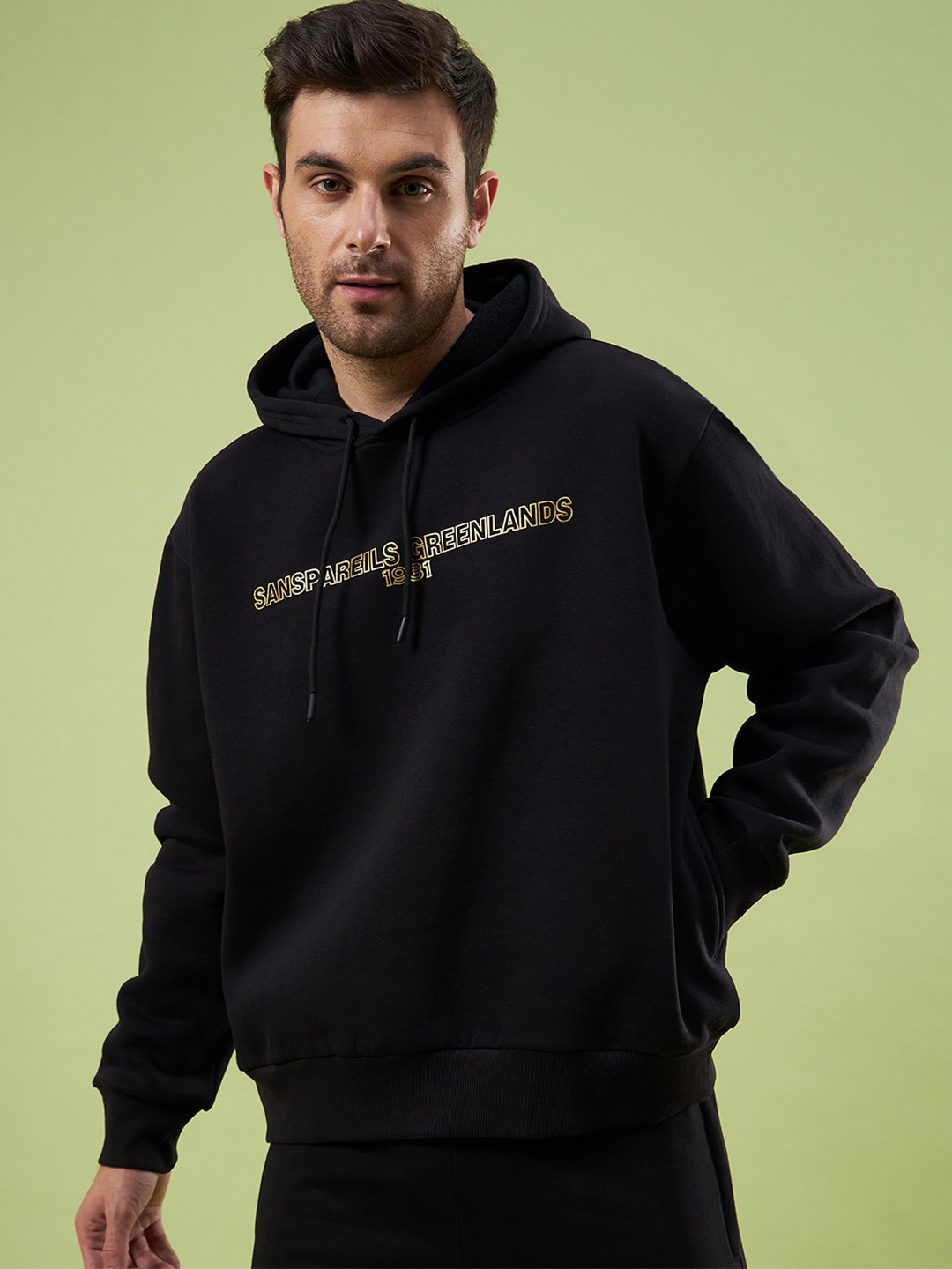 

UNPAR Typography Printed Hooded Pullover Sweatshirt, Black