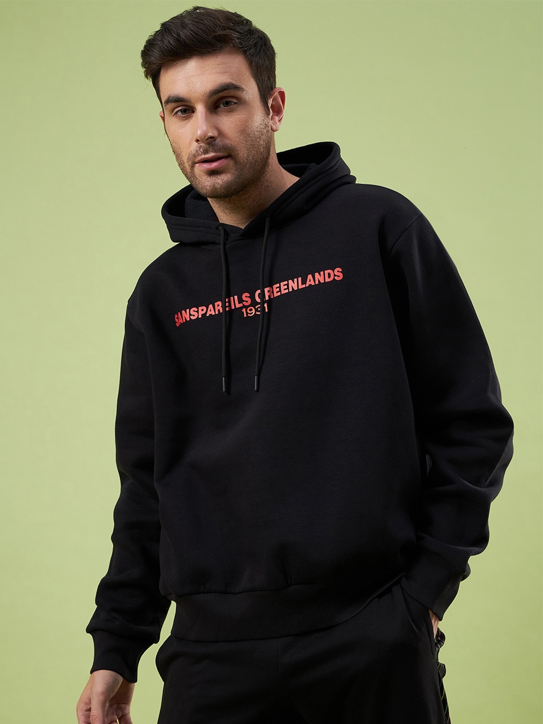

UNPAR Typography Printed Hooded Pullover Sweatshirt, Black