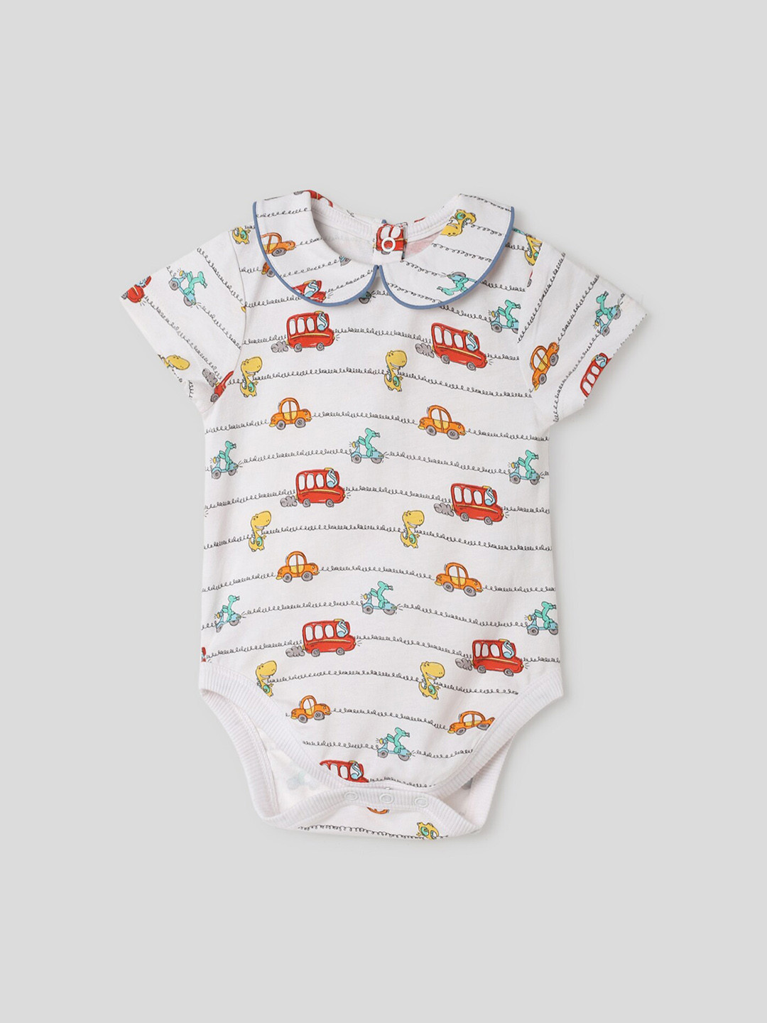 

Somersault Infants Printed Pure Cotton Bodysuit, White