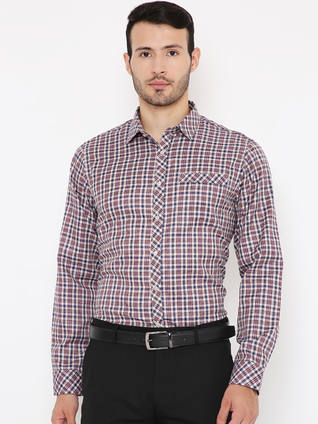 

Maharaja India Slim Slim Fit Checked Formal Shirt, Multi