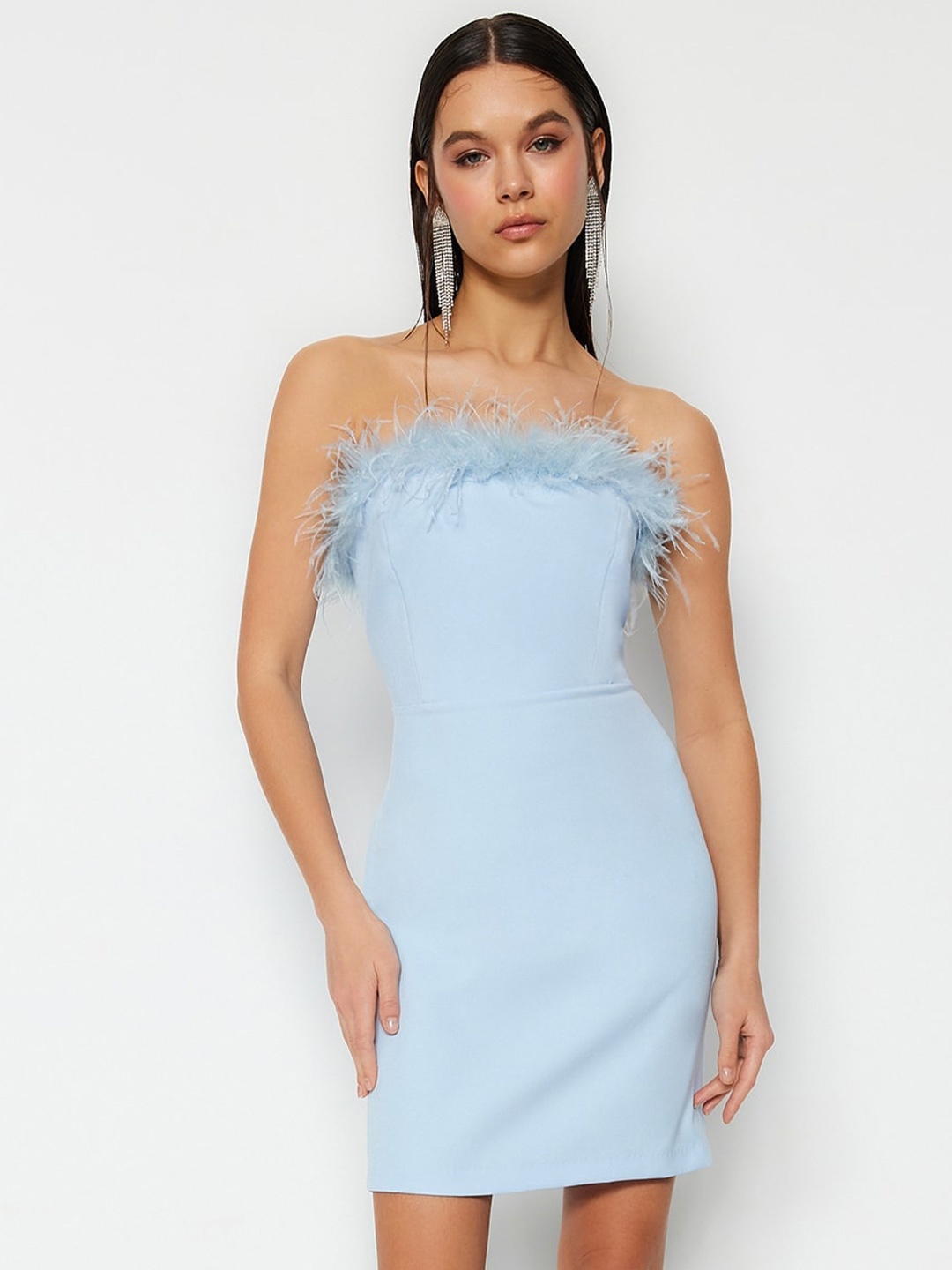 

Trendyol Strapless Bodycon Mini Dress, Blue