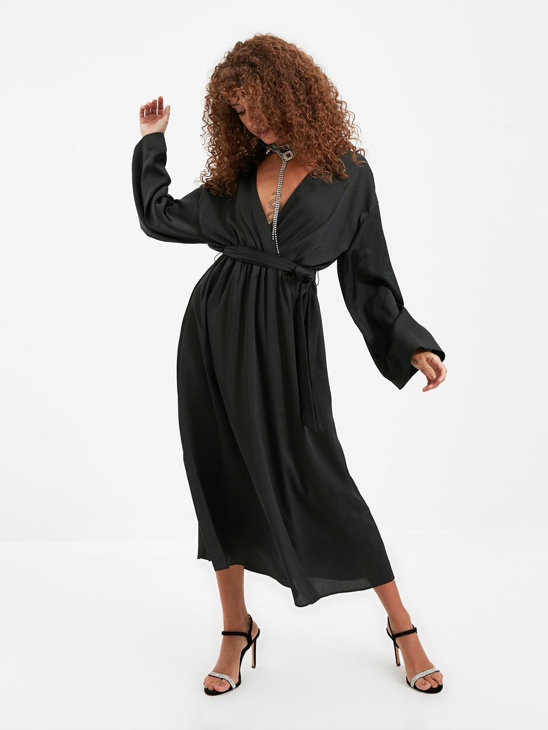 

Trendyol V-Neck A-Line Dress, Black