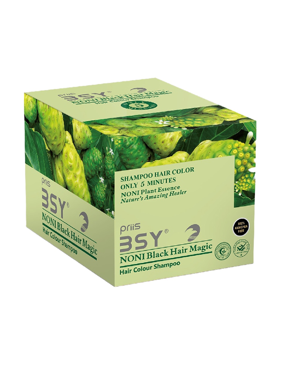 

BSY Set of 10 Noni Black Hair Magic Ammonia-Free Color Shampoo - 12 ml each