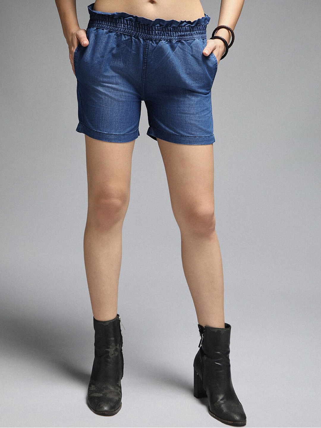

High Star Women High-Rise Denim Shorts, Blue