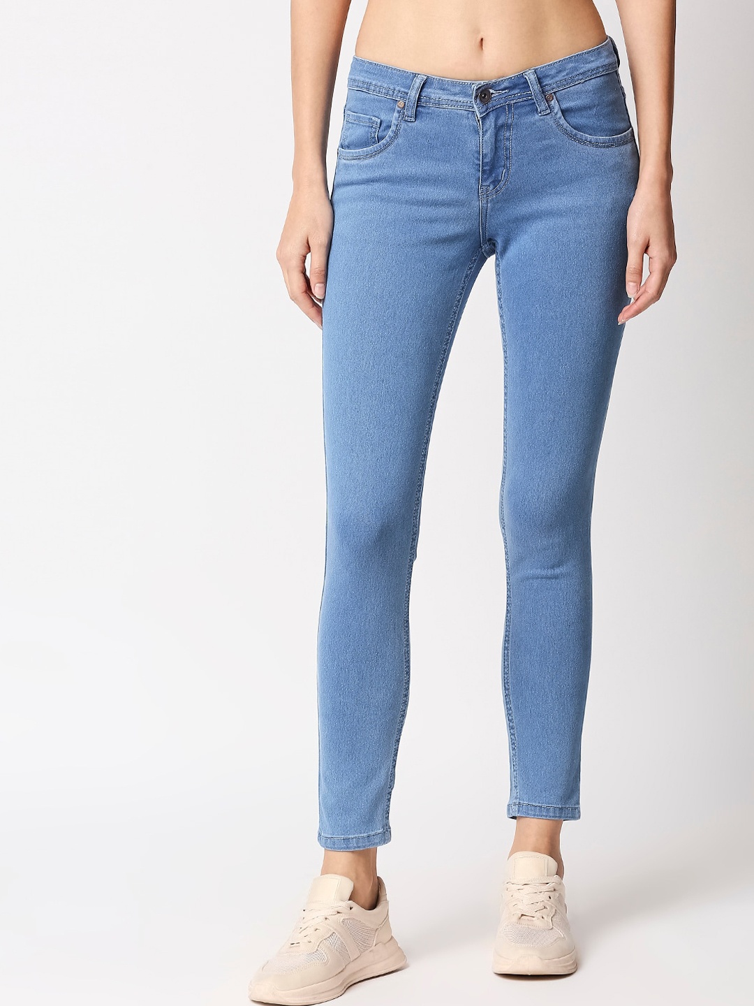 

High Star Women Slim Fit High-Rise Clean Look Stretchable Jeans, Blue