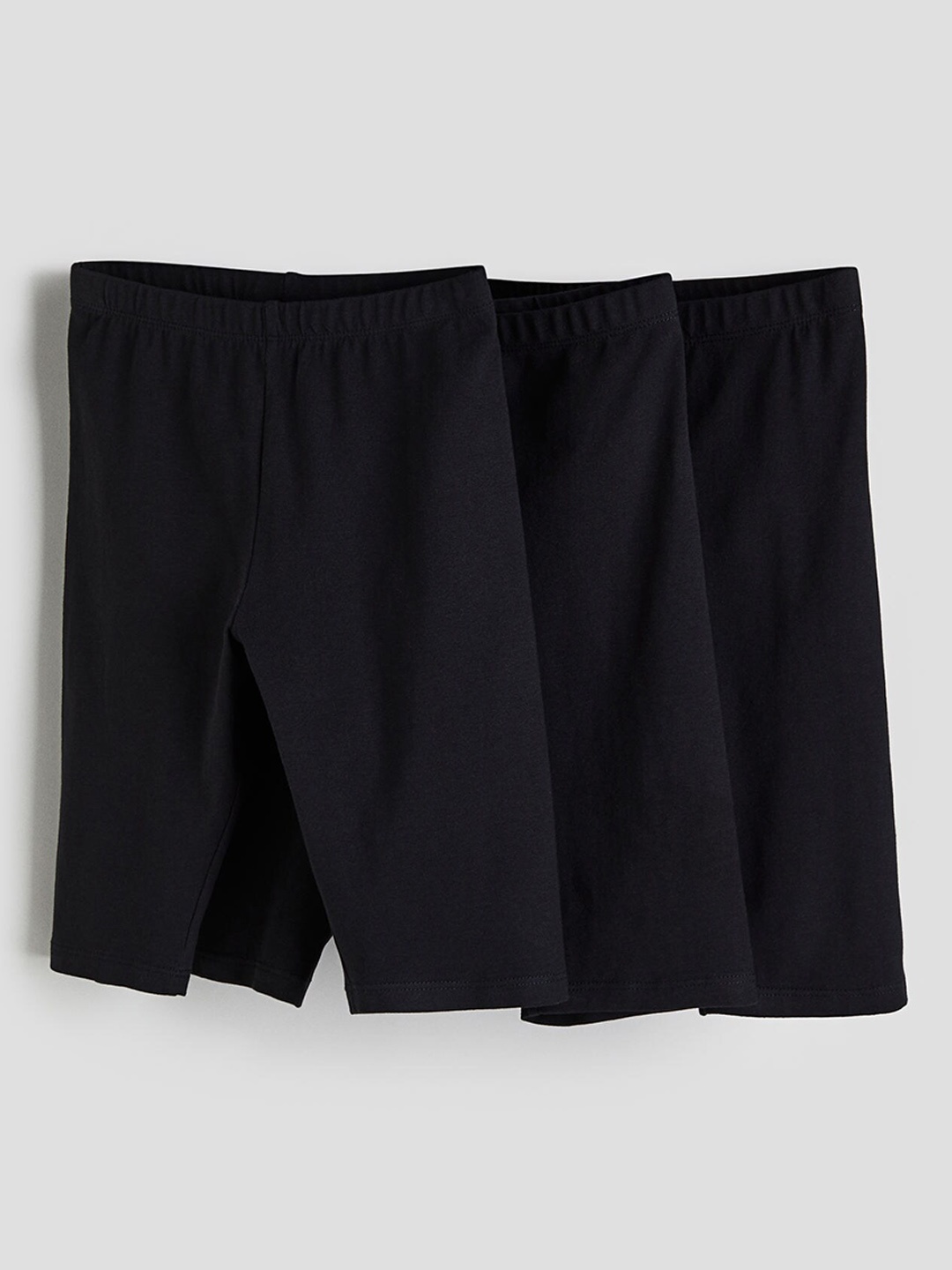 

H&M Girls 3-Pack Jersey Cycling Shorts, Black