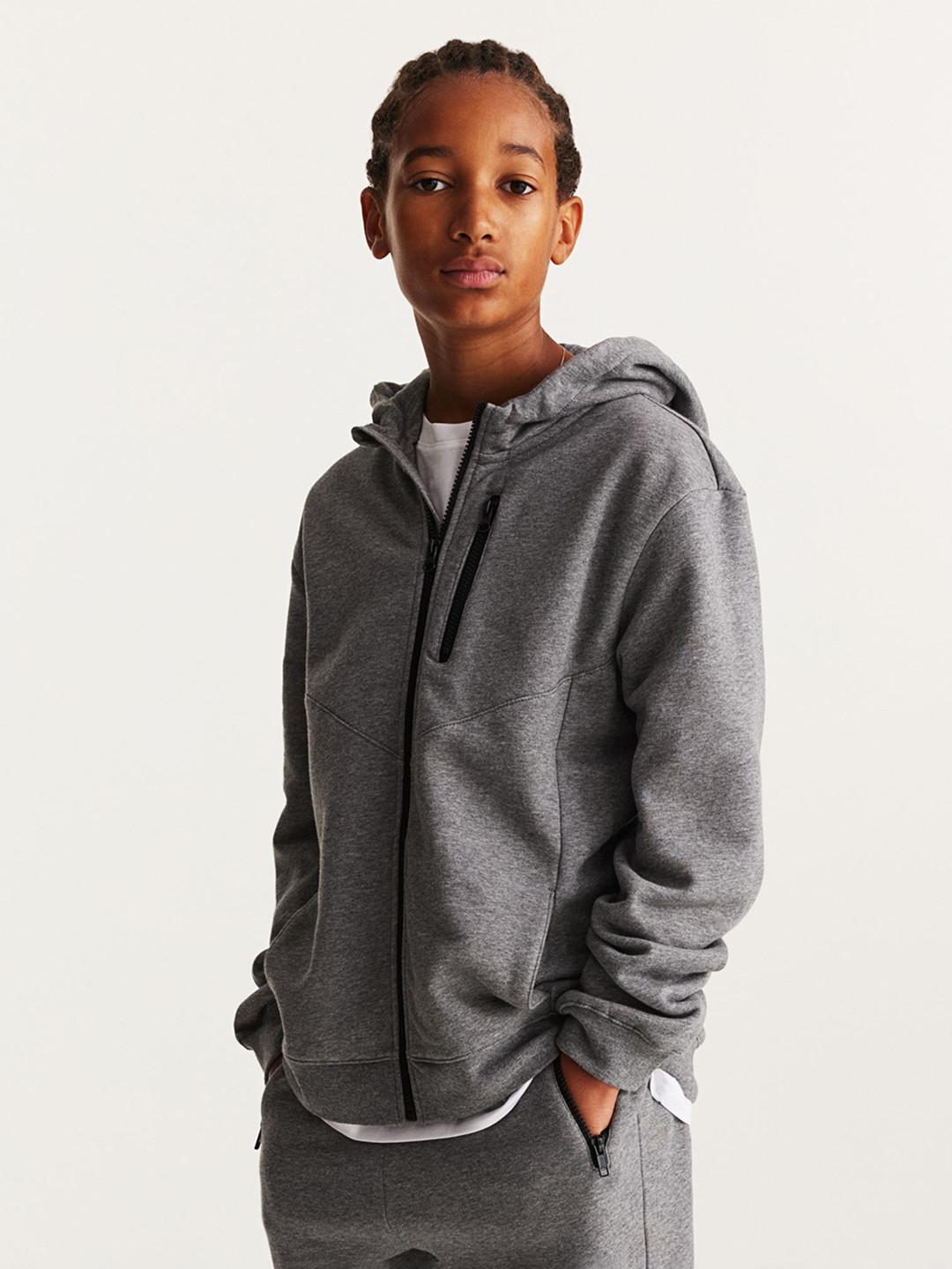 

H&M Boys Zip Through Hoodie, Grey