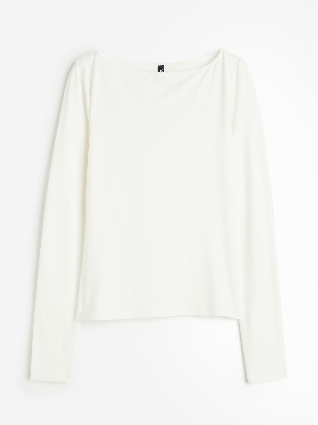 

H&M Boat-Neck Jersey Top, White