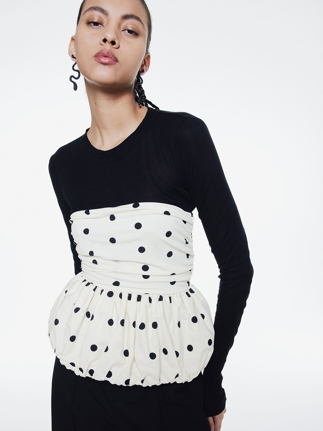 

H&M Bubble-Hem Tube Top, White