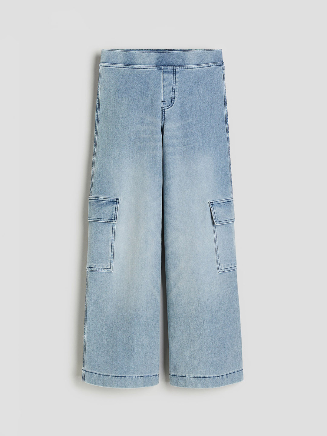 

H&M Girls Wide Cargo Trousers, Blue