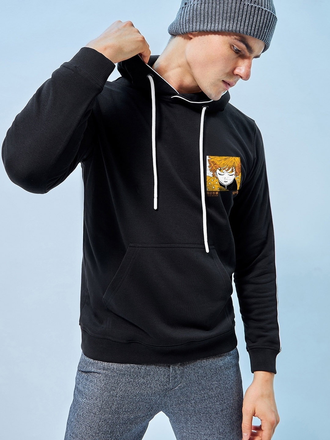 

Bewakoof Graphic Printed Cotton Pullover Sweatshirt, Black