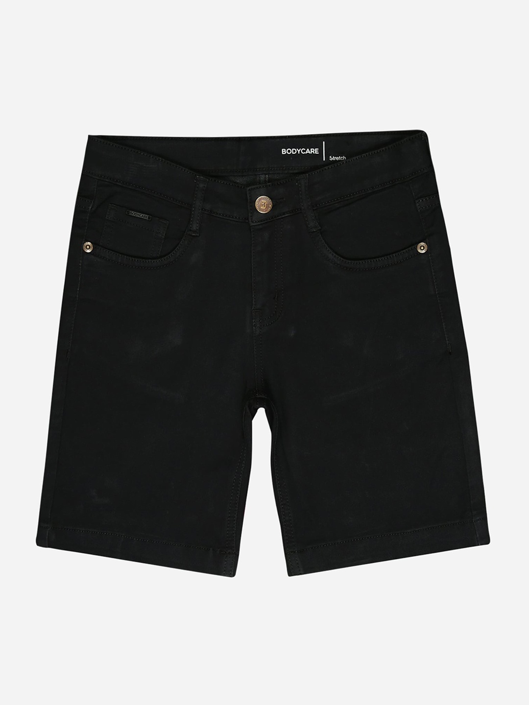 

Bodycare Kids Boys Mid-Rise Denim Shorts, Black