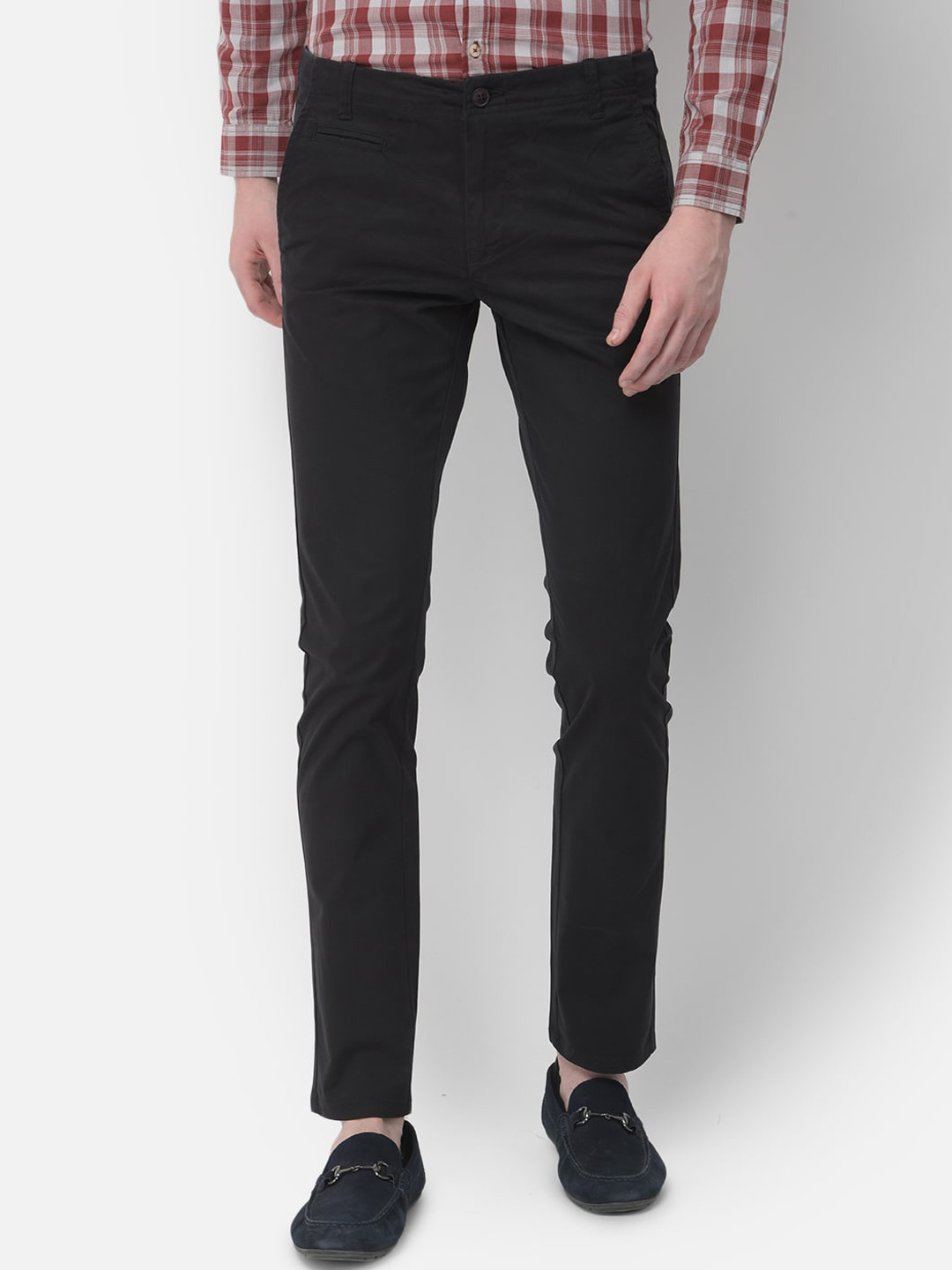 

Numero Uno Men Slim Fit Low-Rise Trousers, Black