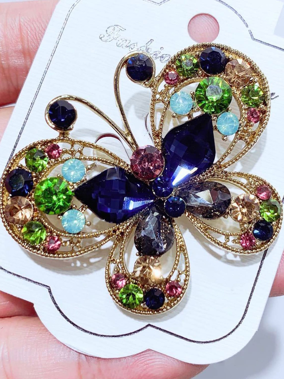 

SYGA Crystal Studded Brooch, Blue