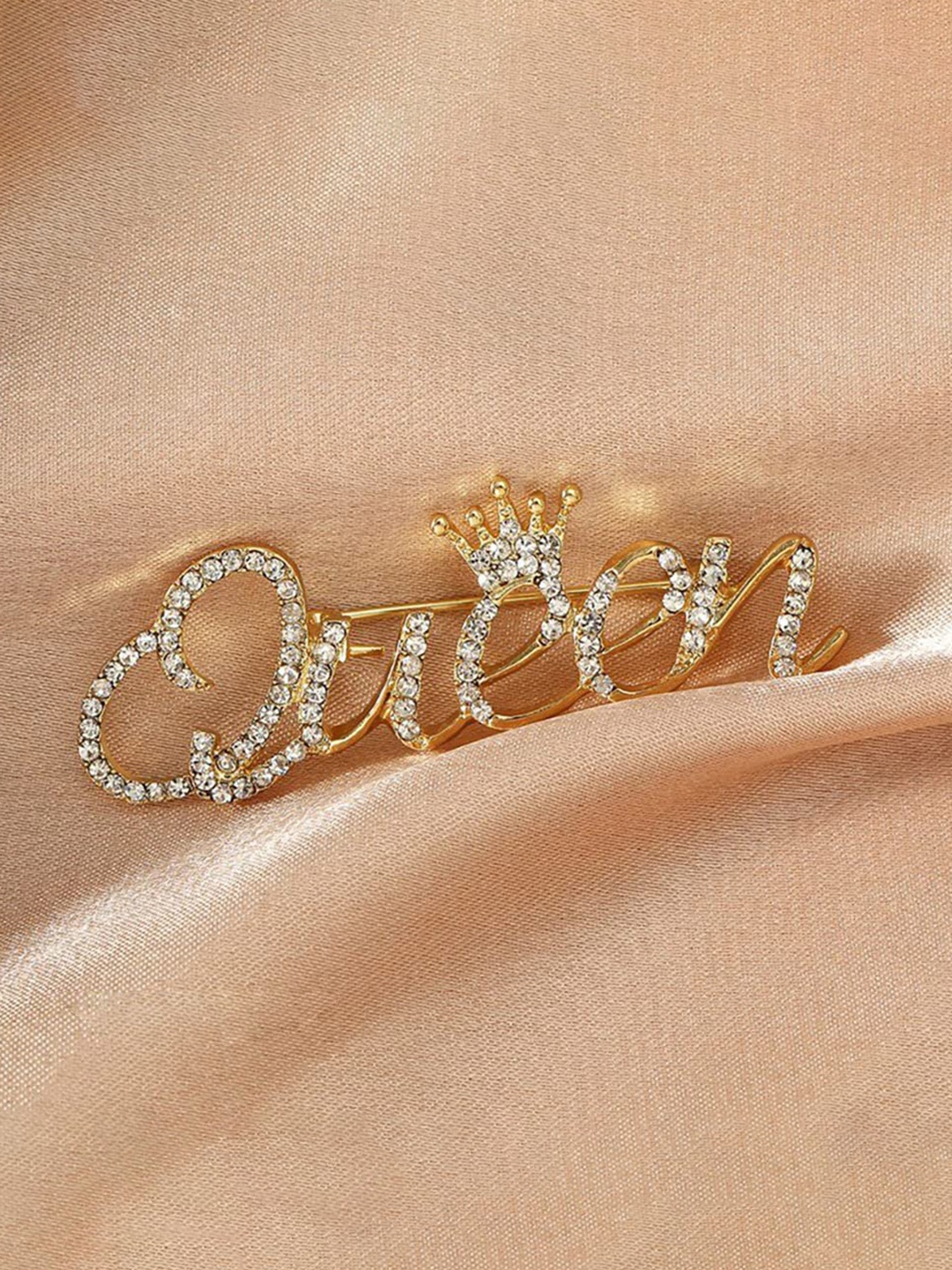

SYGA Crystal Rhinestone Studded Queen-Charm Brooch, Gold
