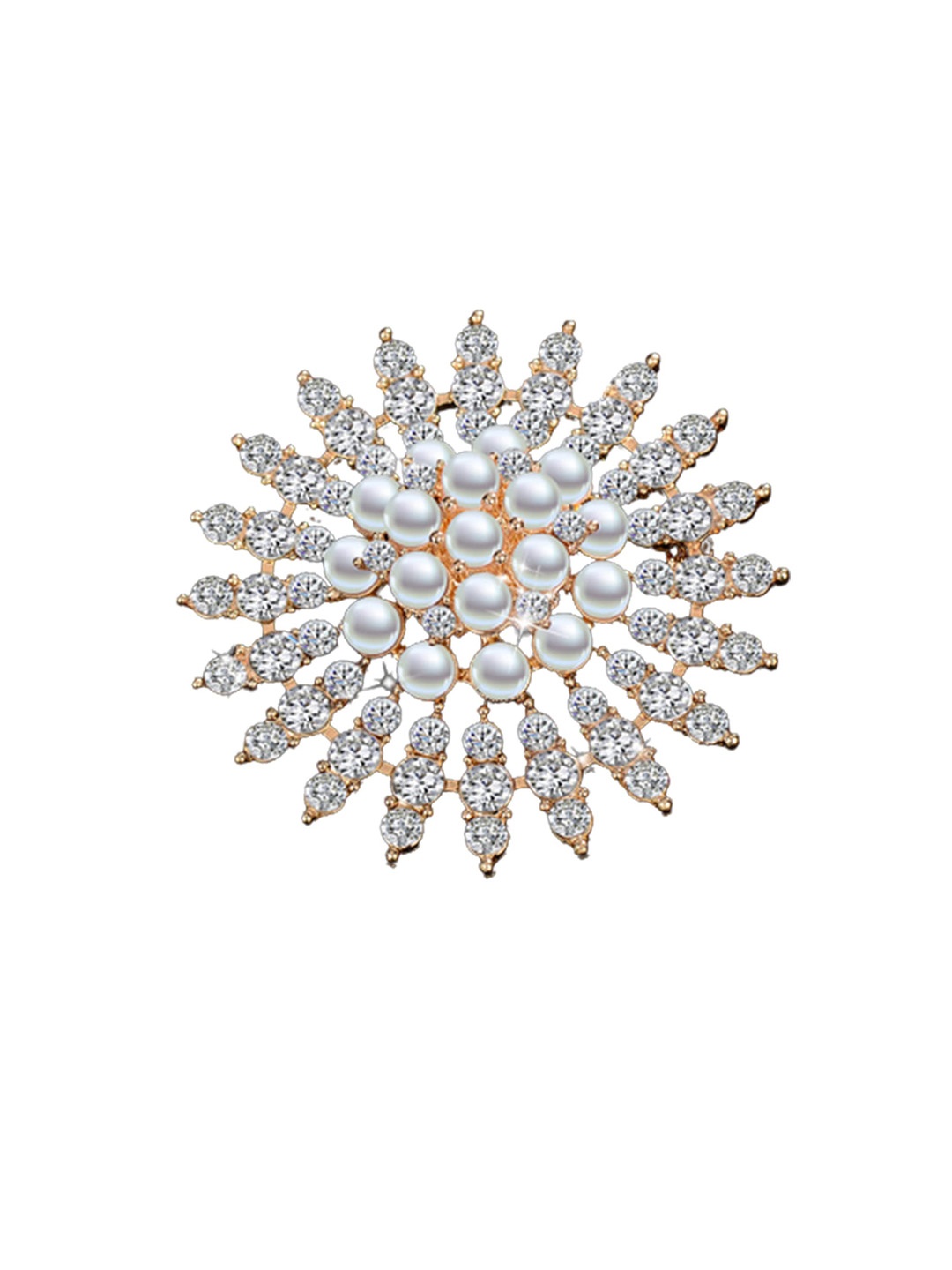 

SYGA Rhinestone Studded Brooch, Silver