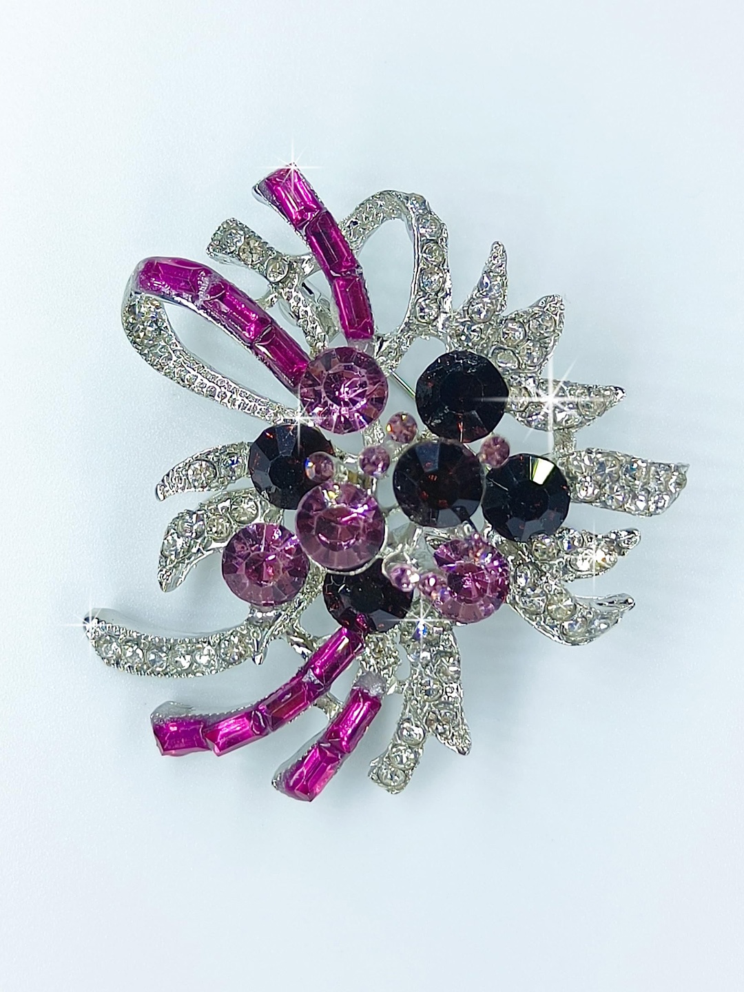 

SYGA Crystal Rhinestone Jewellery Pin Brooch, Silver