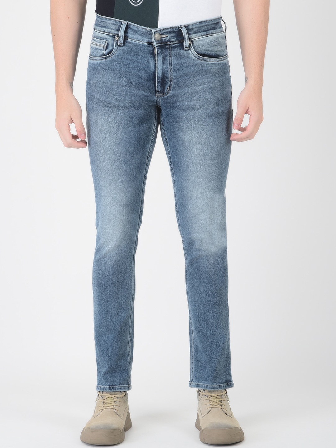 

Numero Uno Men Solid Slim Fit Sustainable Stretchable Jeans, Blue