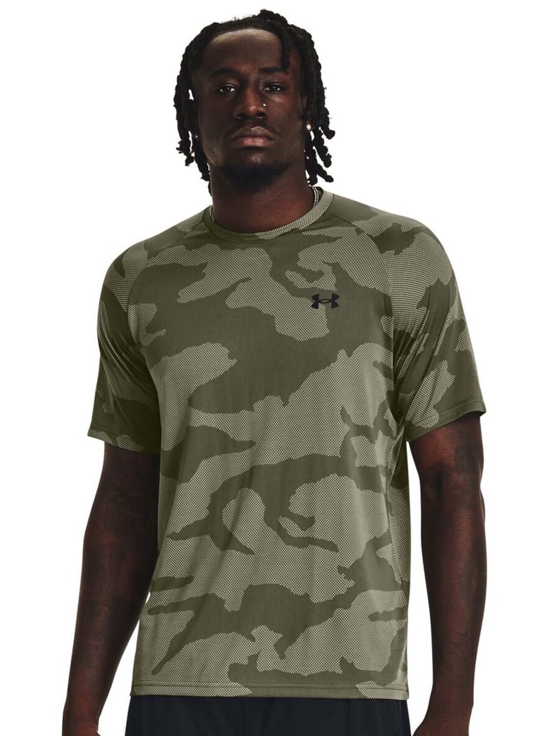 

UNDER ARMOUR Velocity Round Neck Jacquard Tshirts, Green