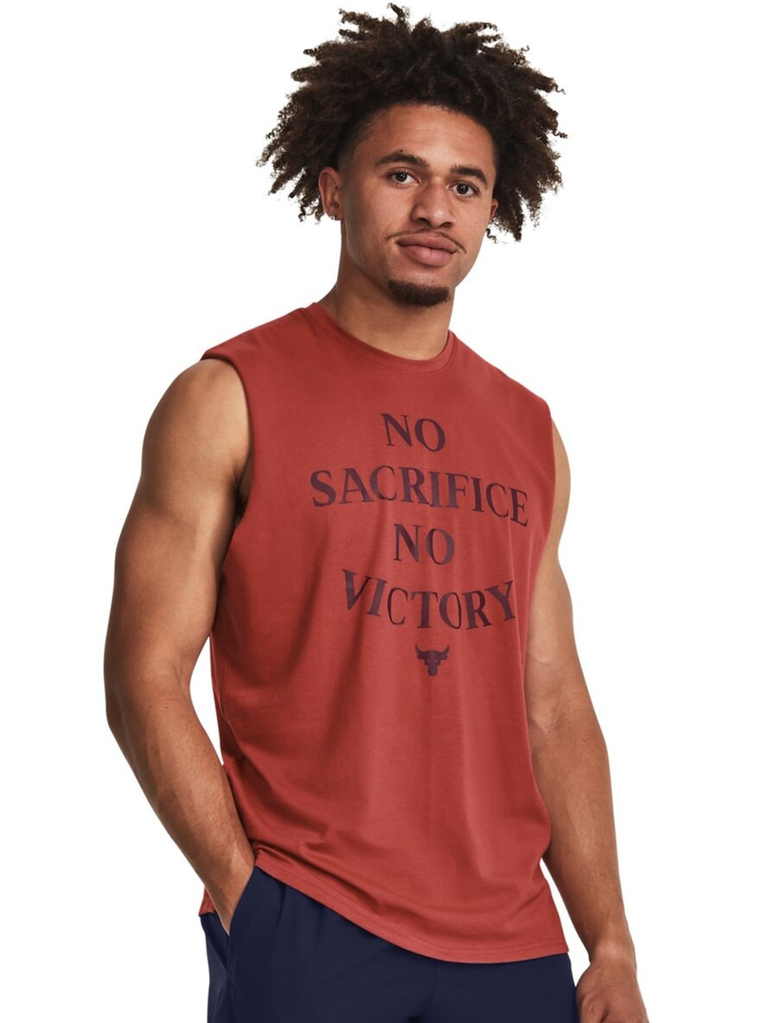 

UNDER ARMOUR UA Project Rock Printed Round Neck Relaxed-Fit T-Shirt, Red