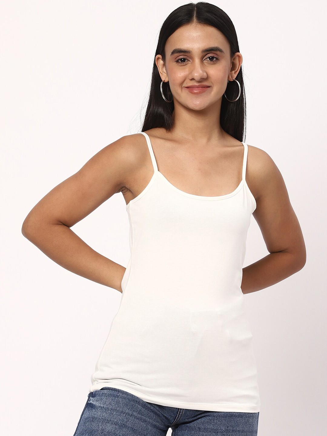

R&B Non Padded Cotton Camisoles, White