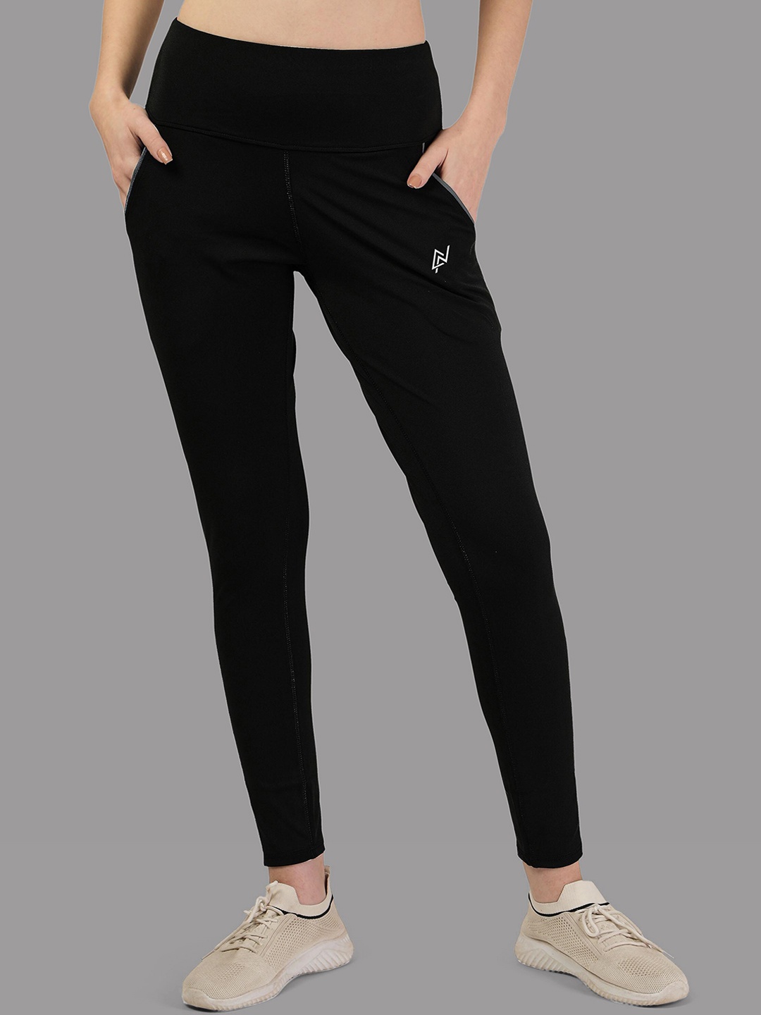 

Trendmalls Women High waist Slim-Fit Ankle-Length Yoga Tights, Black