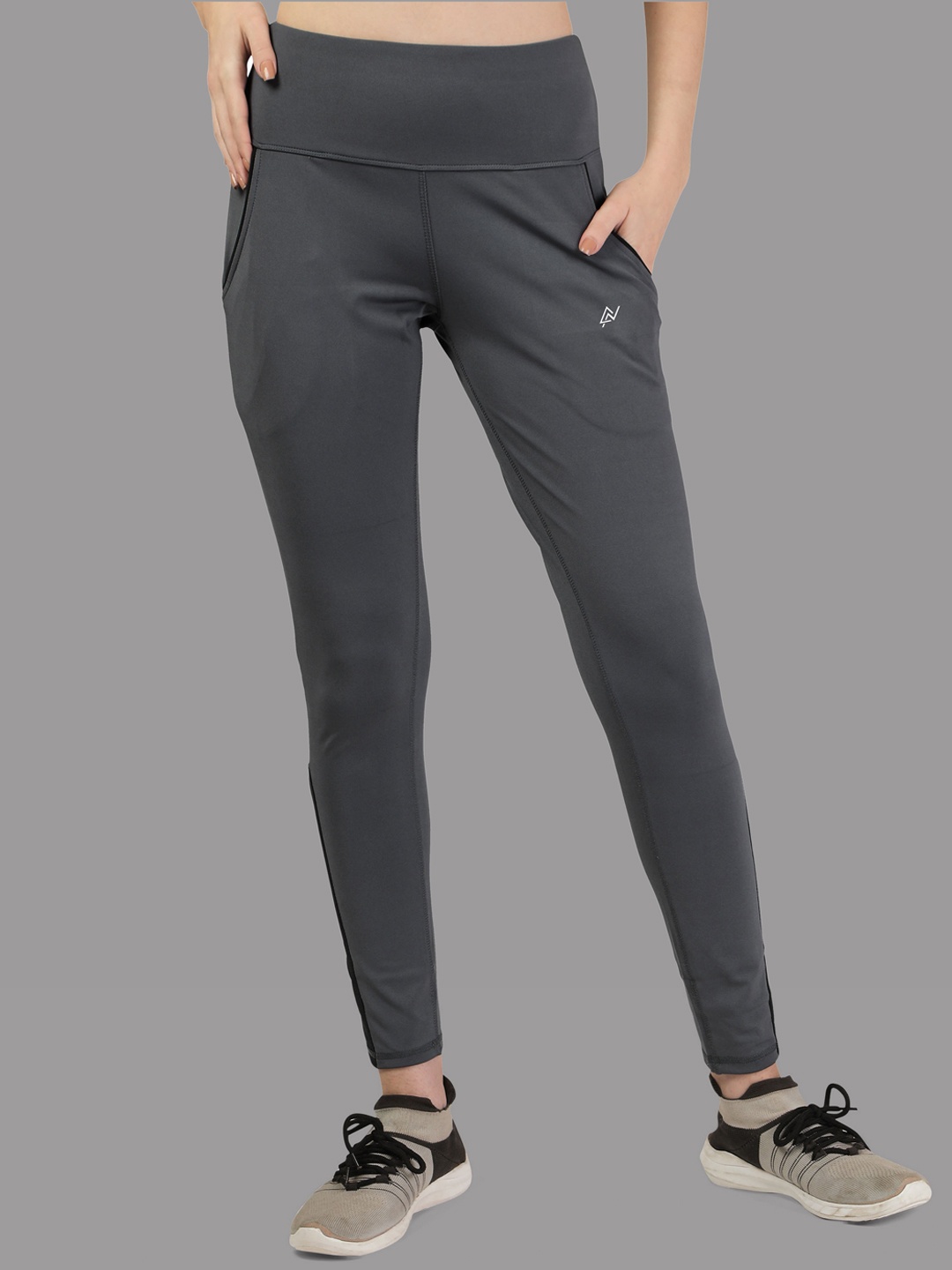 

Trendmalls Women Slim-Fit Ankle-Length Yoga Tights, Grey
