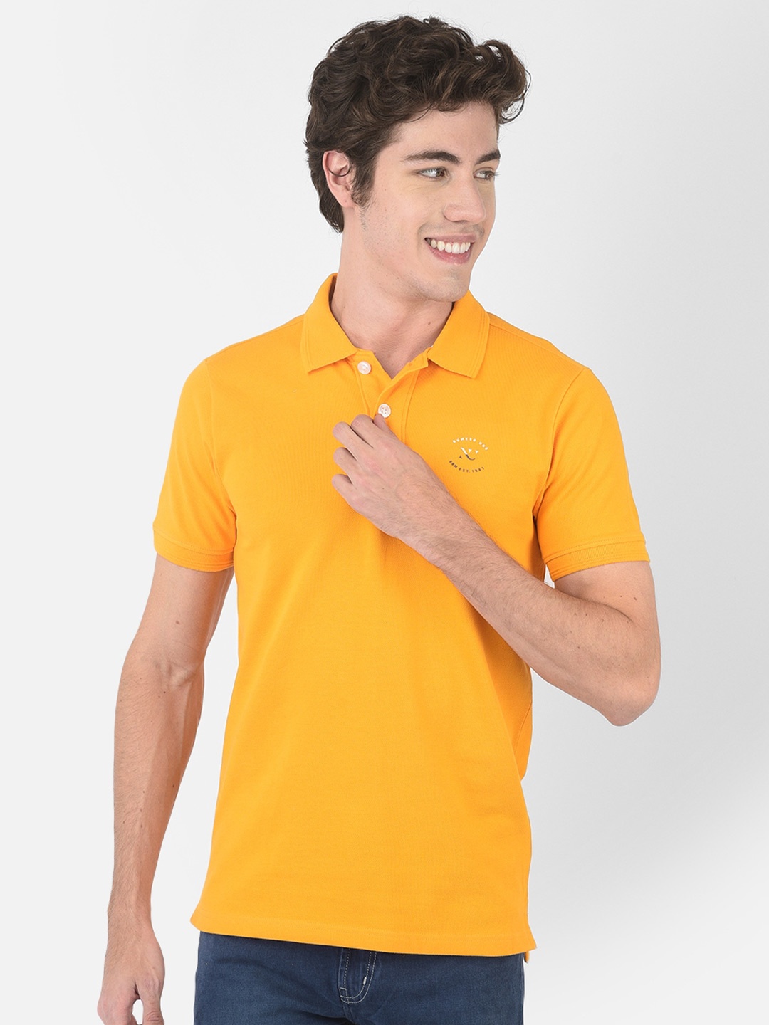 

Numero Uno Slim Fit Polo Collar Cotton T-shirt, Yellow