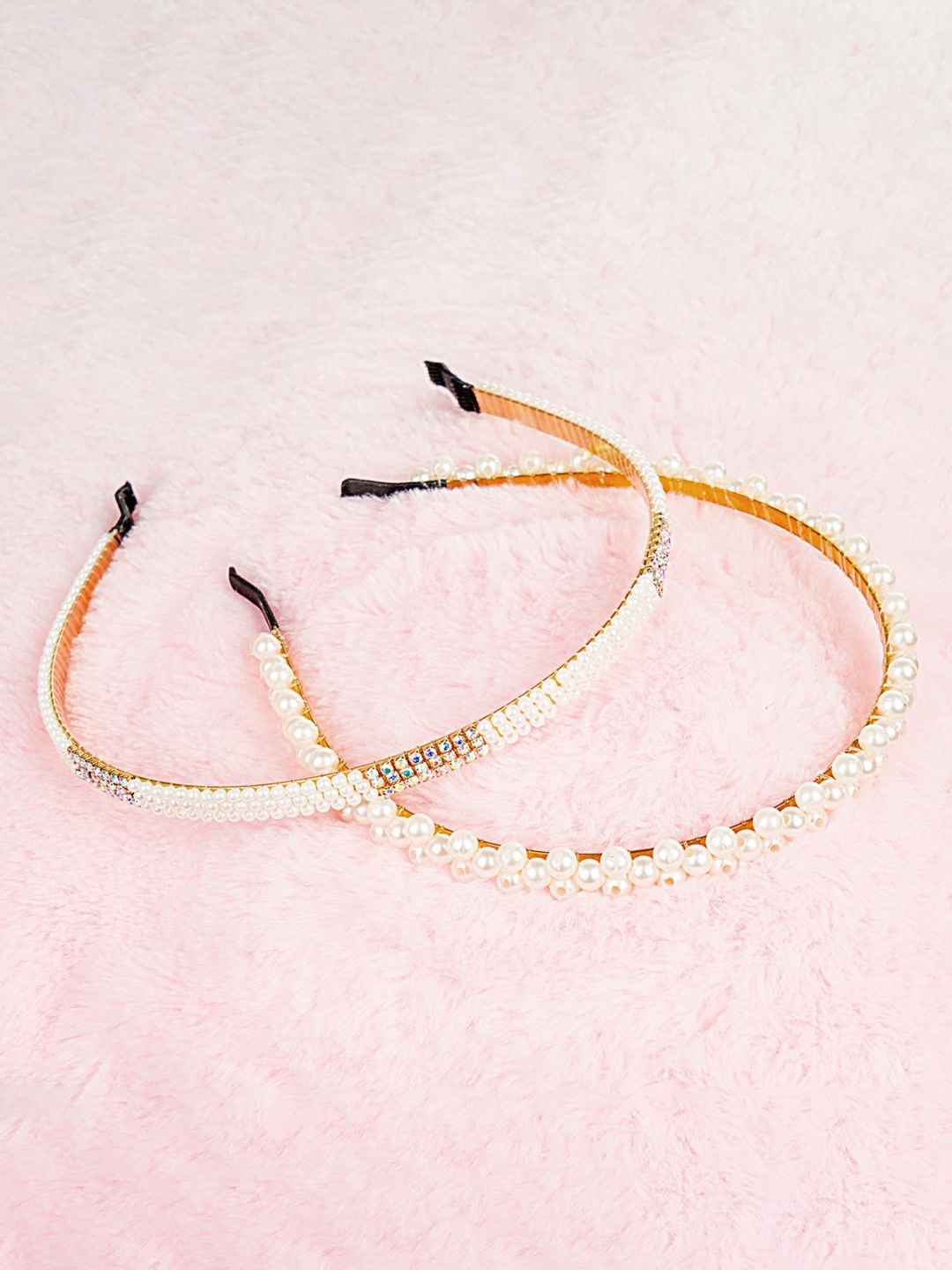 

Bella Moda Girls Set of 2 Embellished Hairband, Gold