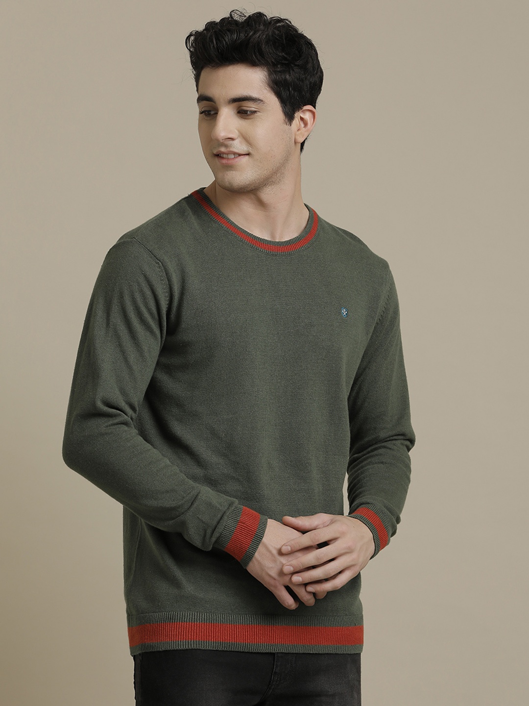 

Linen Club Men Linen Blend Antimicrobial T-shirt, Green