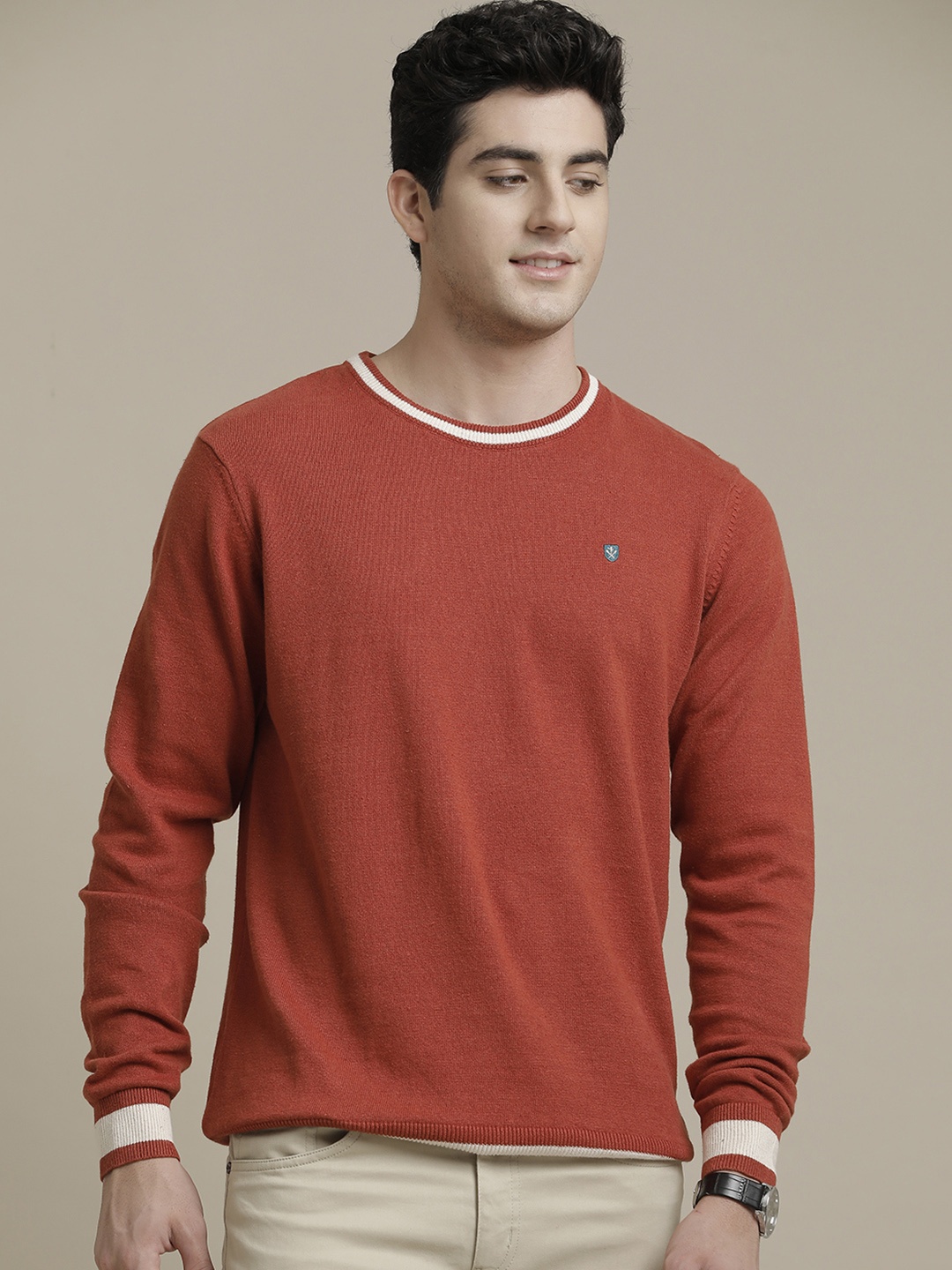 

Linen Club Men Linen Blend Antimicrobial T-shirt, Red