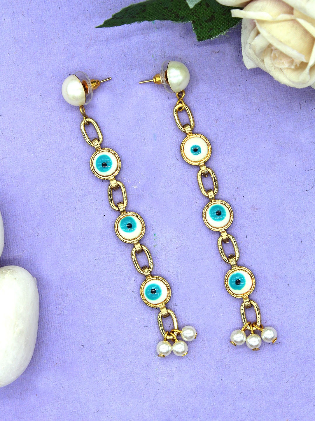 

DressBerry Gold-Plated Contemporary Brass Drop Earrings