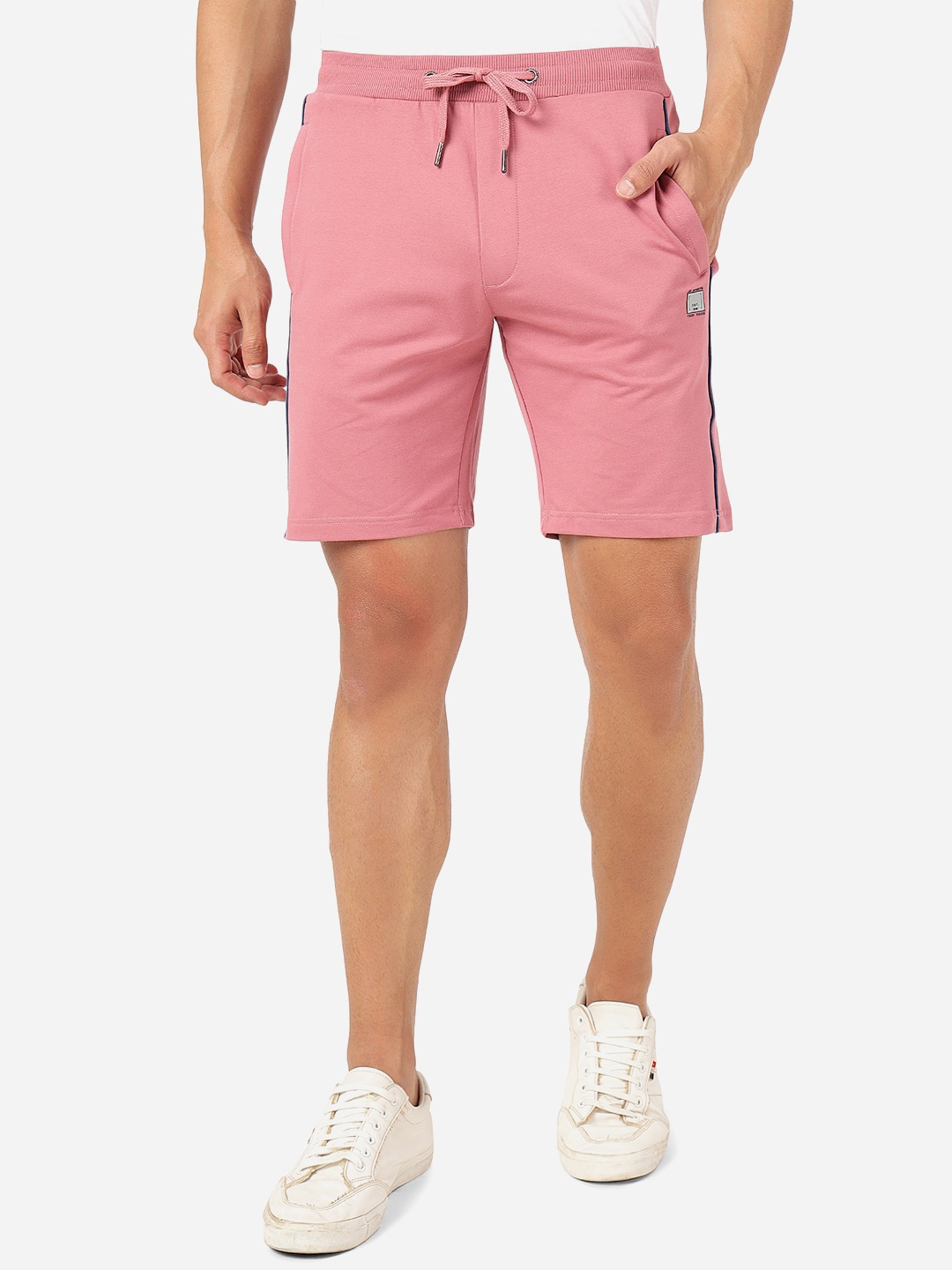 

JADE BLUE Men Slim Fit Mid-Rise Cotton Shorts, Pink