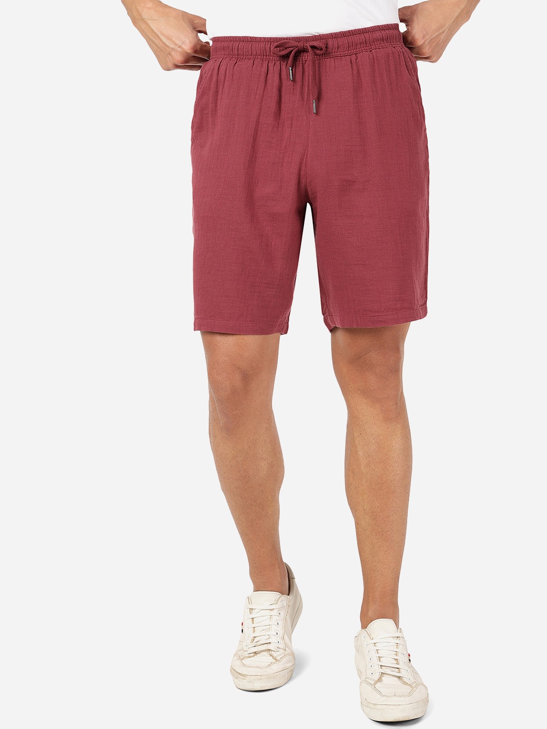 

JADE BLUE Men Slim Fit Sports Shorts, Maroon