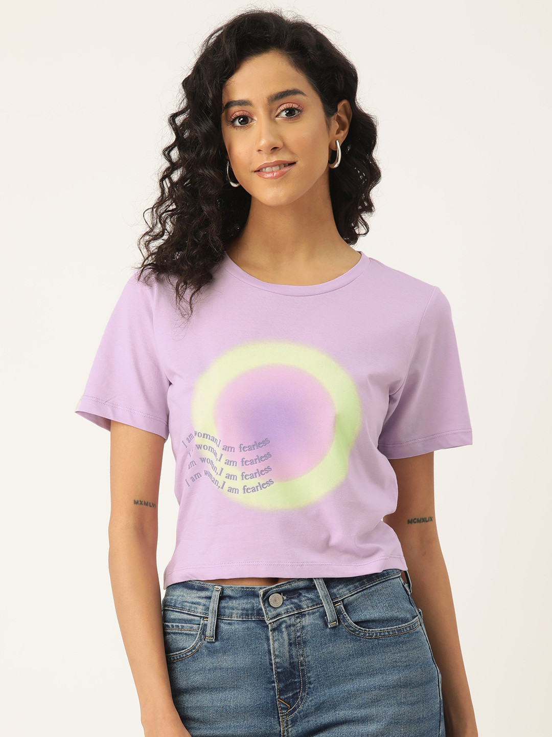 

Madame Geometric Print Tie-up Back Cotton Top, Lavender