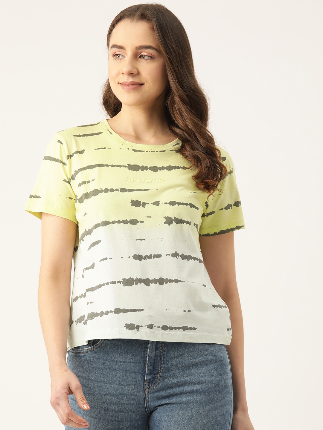 

Madame Tie & Dye Pure Cotton T-shirt, Yellow