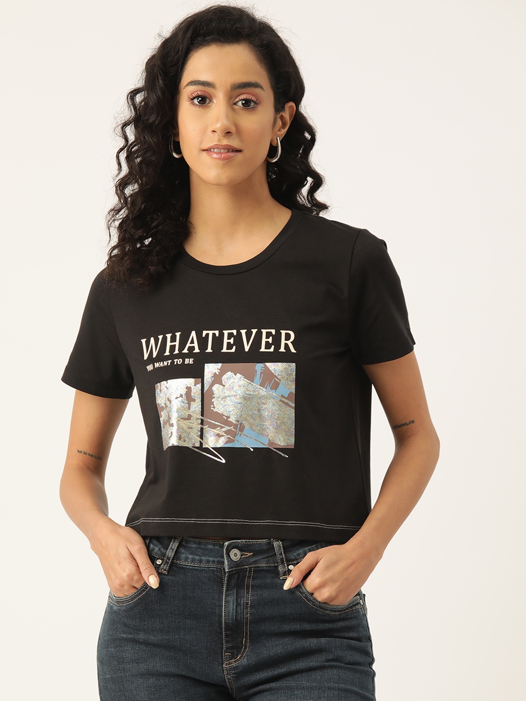 

Madame Graphic Printed T-shirt, Black