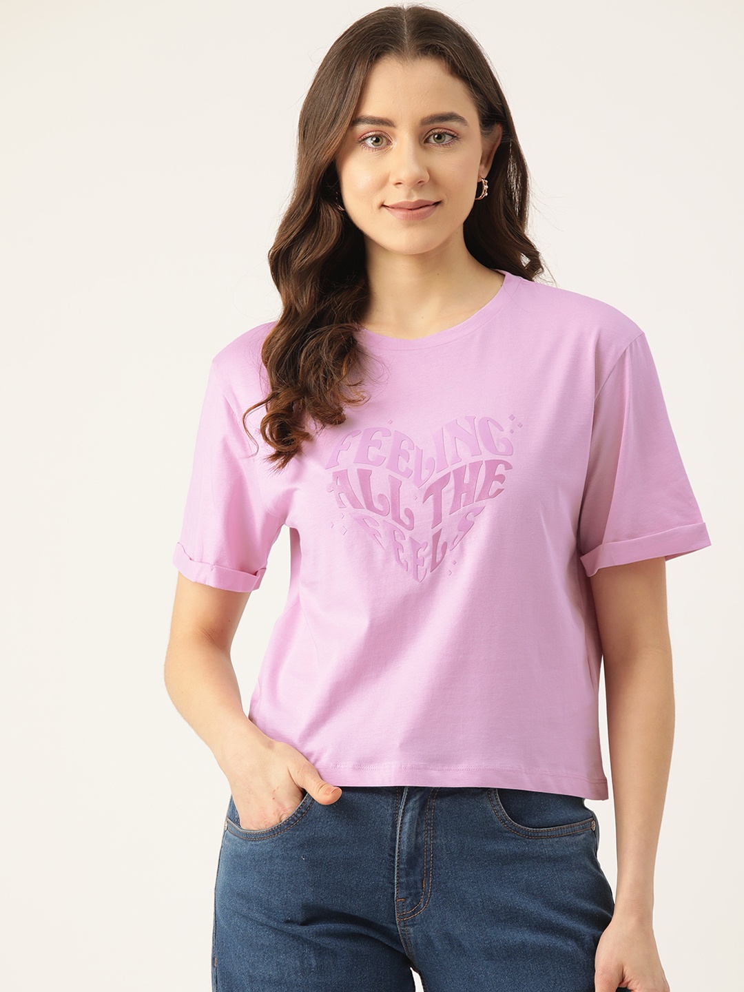 

Madame Pure Cotton Printed T-shirt, Purple