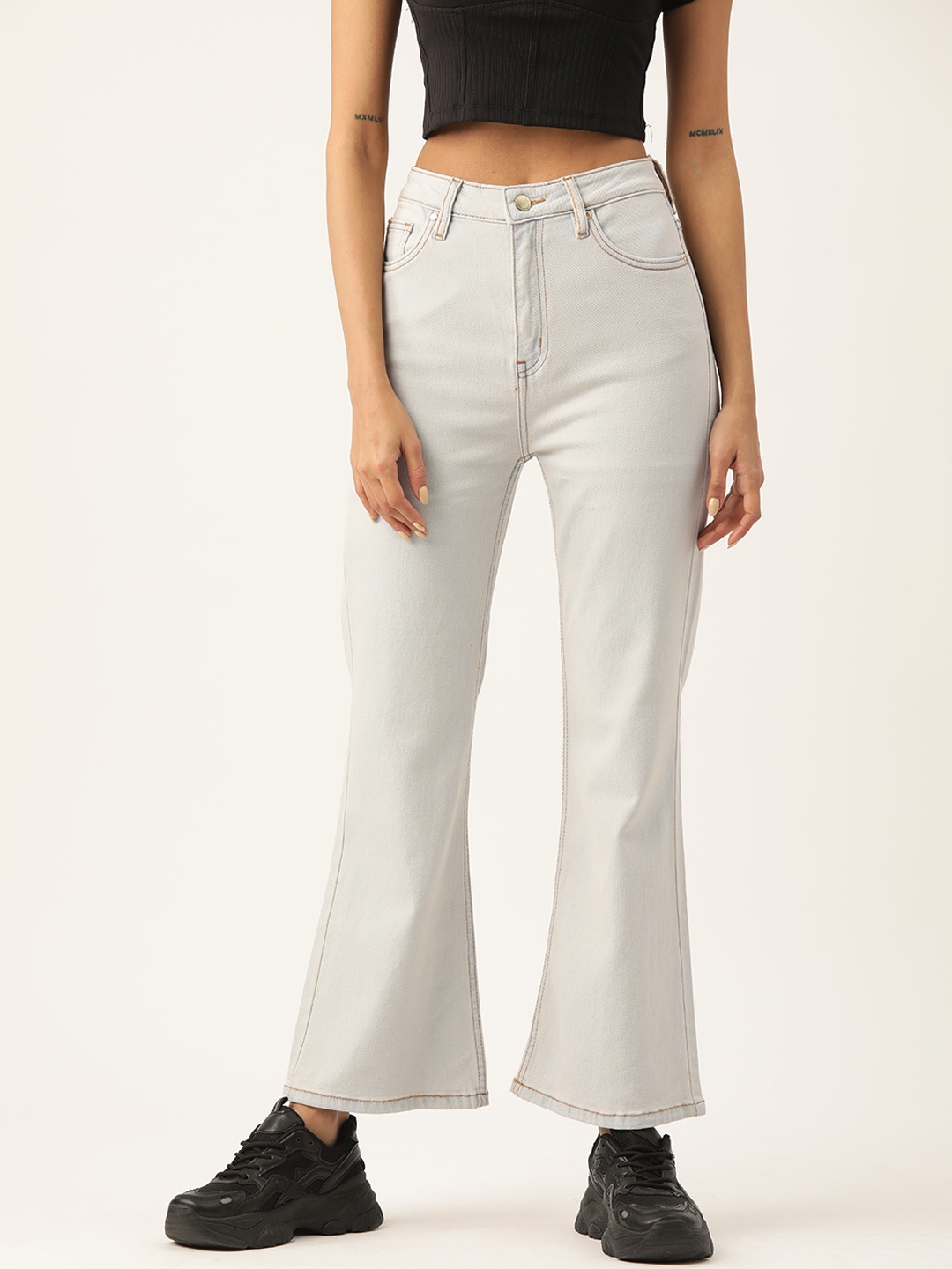 

Madame Women Flared High-Rise Jeans, Blue