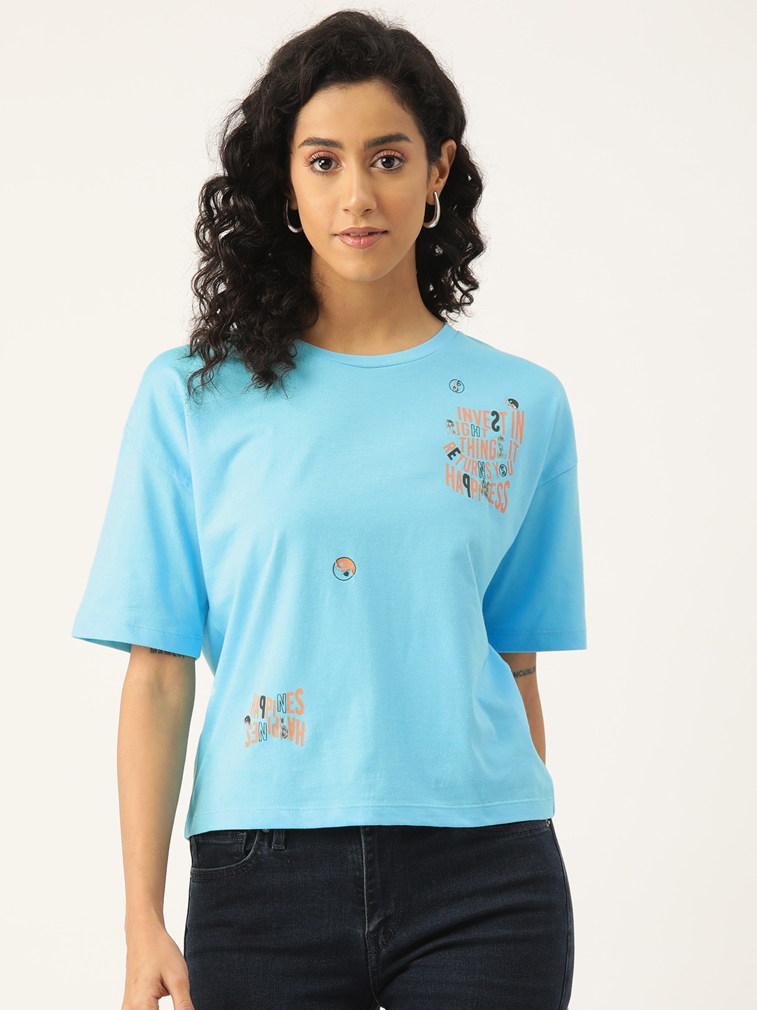 

Madame Tie-Up Cotton Top, Blue