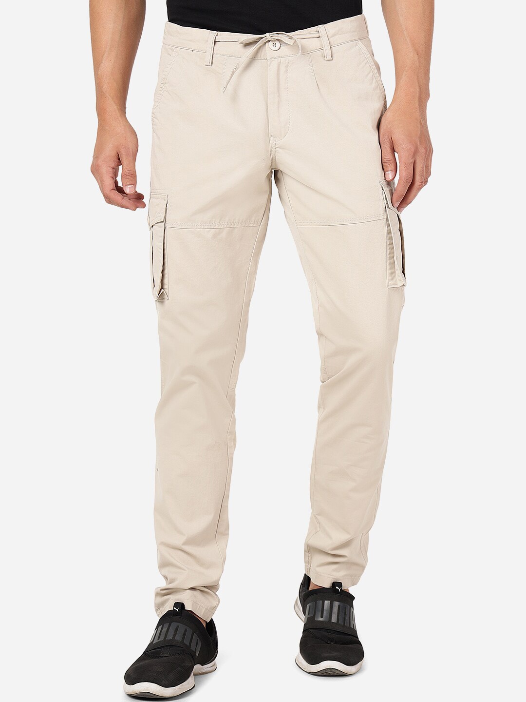 

JADE BLUE Men Pure Cotton Slim-Fit Track Pant, Grey