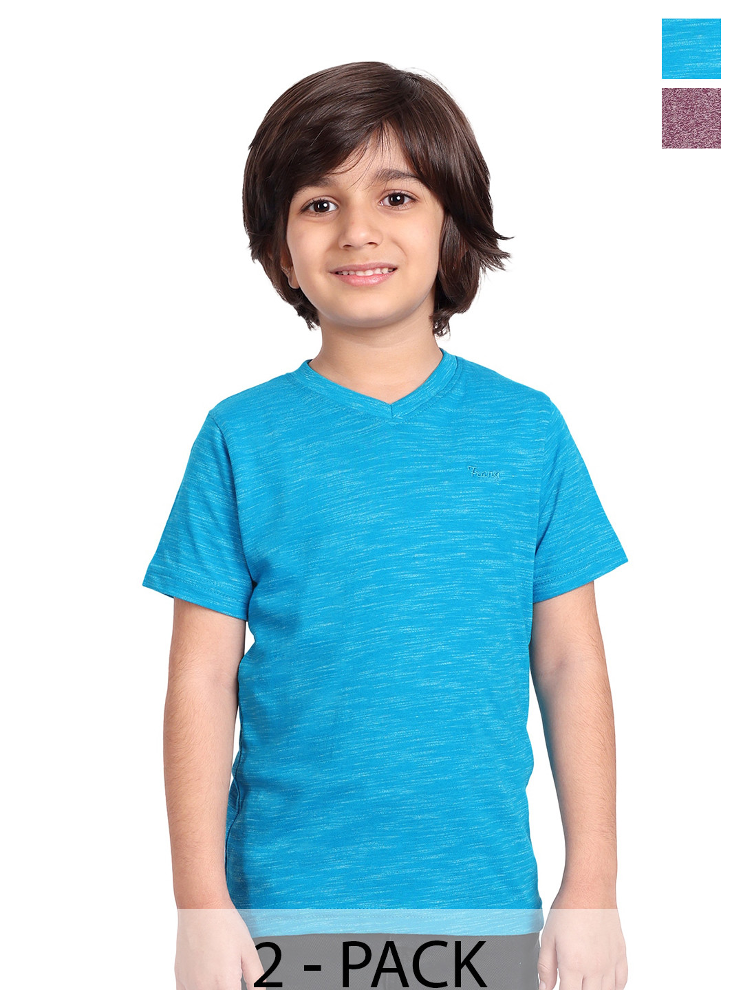

BAESD Boys Pack Of 2 V-Neck Short Sleeves Cotton T-shirt, Blue