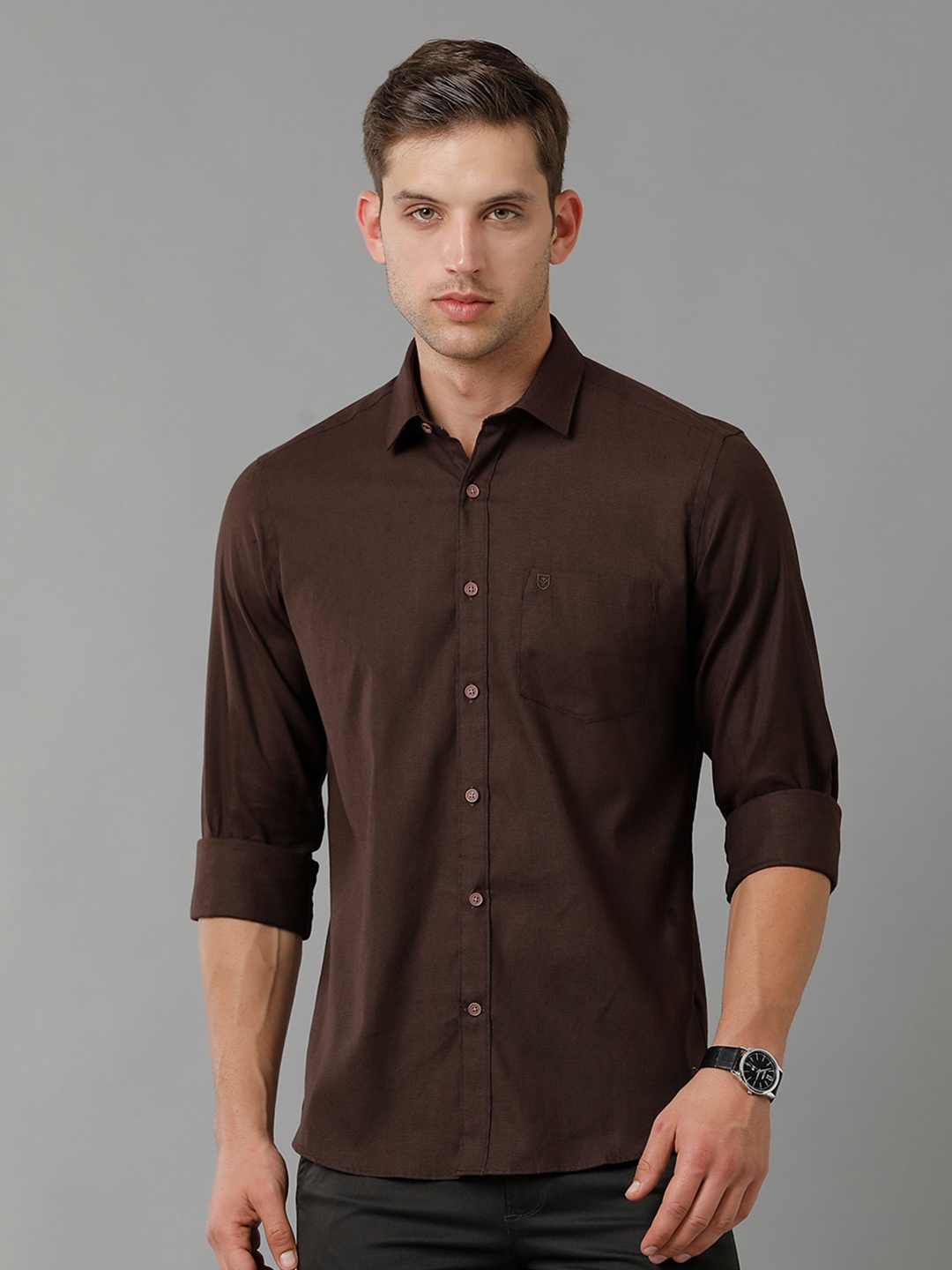 

Linen Club Contemporary Linen Casual Shirt, Brown
