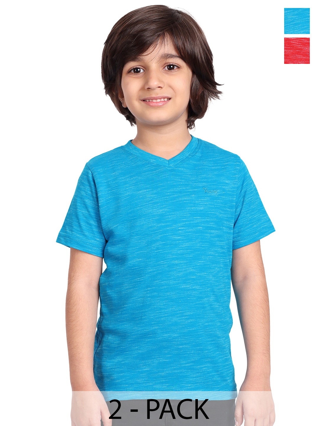 

BAESD Boys Pack Of 2 V-Neck Short Sleeves Cotton T-shirt, Blue