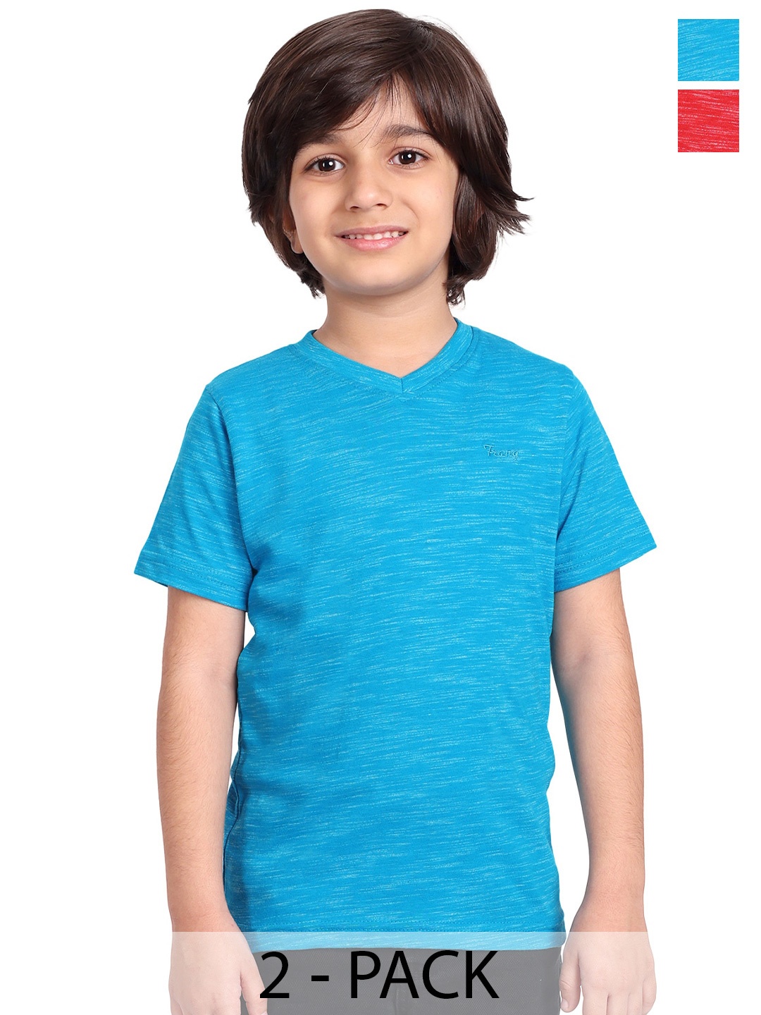 

BAESD Boys Pack Of 2 V-Neck Short Sleeves Cotton T-shirt, Blue
