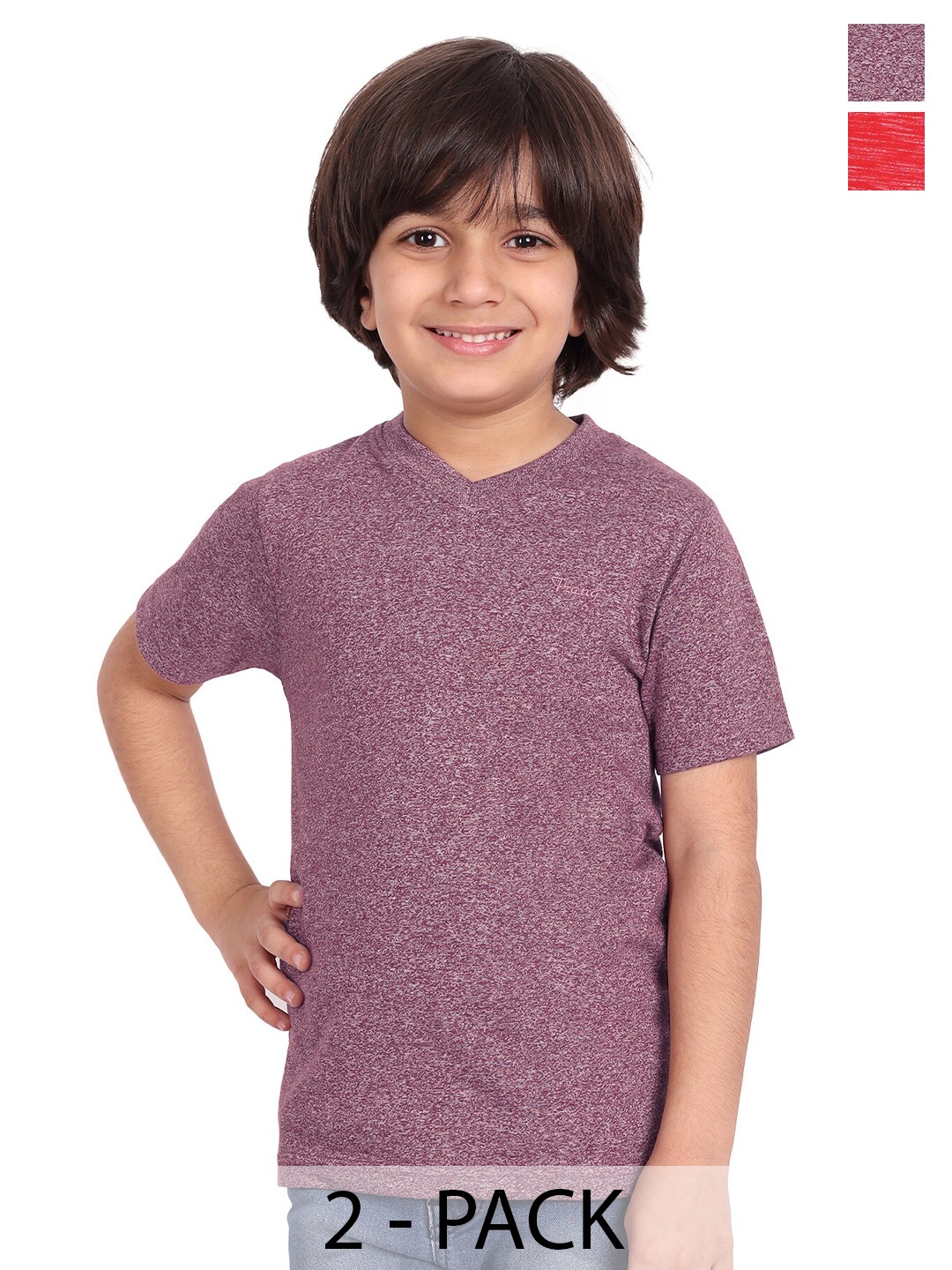 

BAESD Boys Pack Of 2 V-Neck Cotton Casual T-shirt, Brown