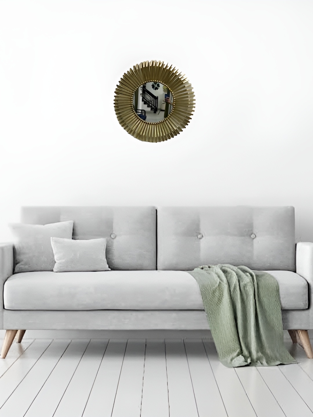 CK HOMEZ Gold Toned Metal Hanging Wall Mirror