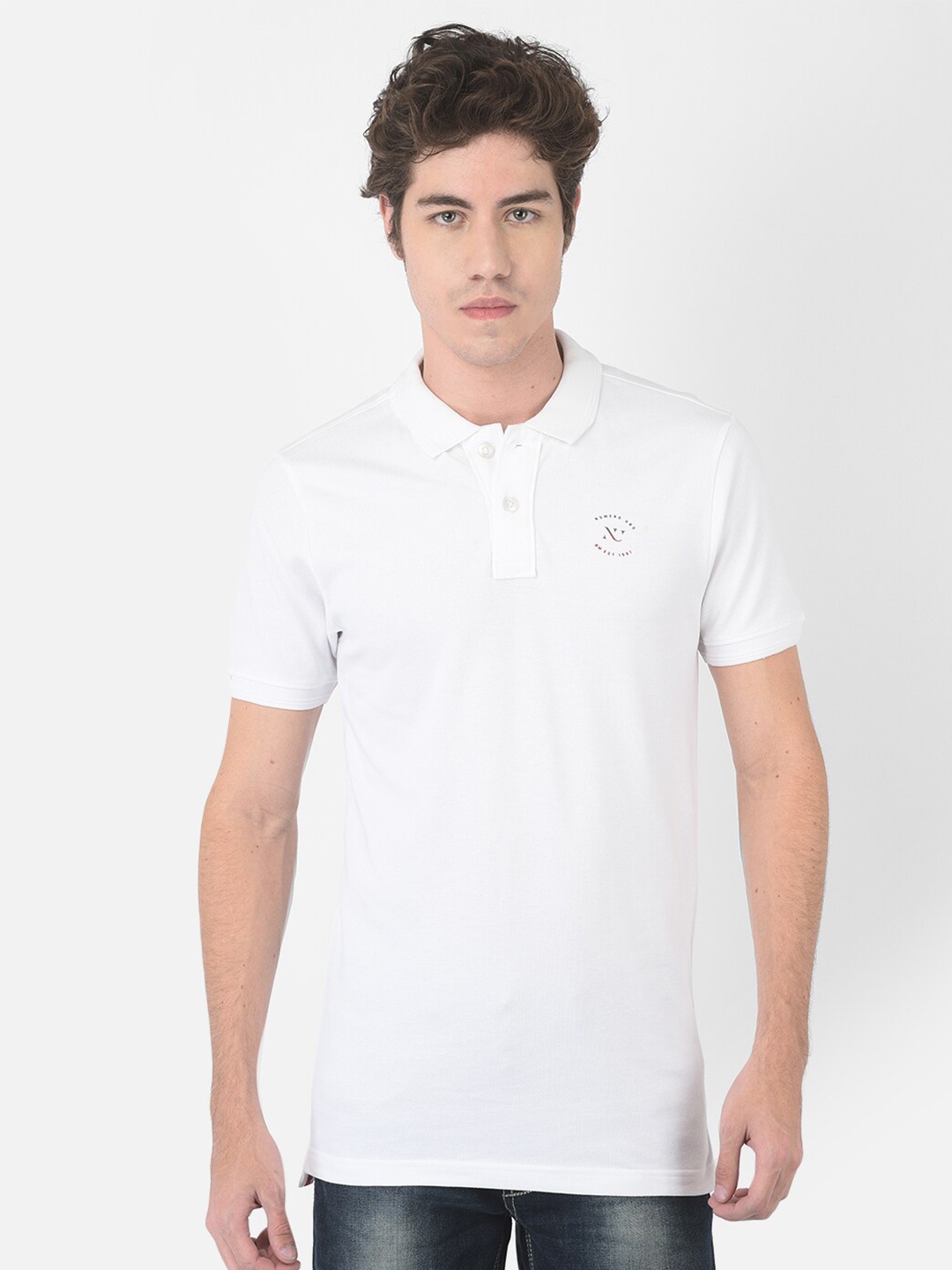 

Numero Uno Polo Collar Slim Fit Cotton T-shirt, White